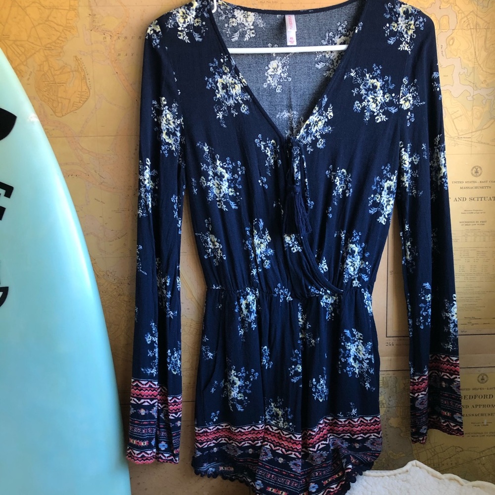 Floral long sleeve romper